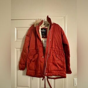 Hollister Rust Orange Winter Jacket